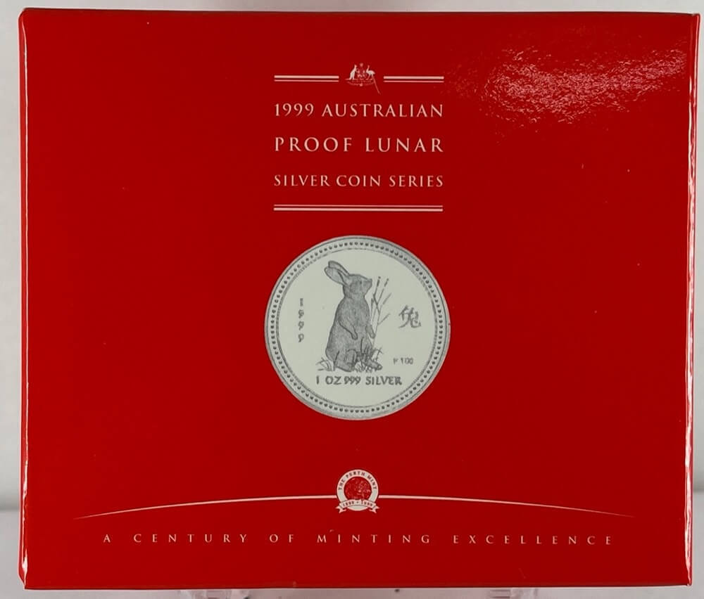1999 Silver Lunar One Ounce Proof Coin - Rabbit Series I product image