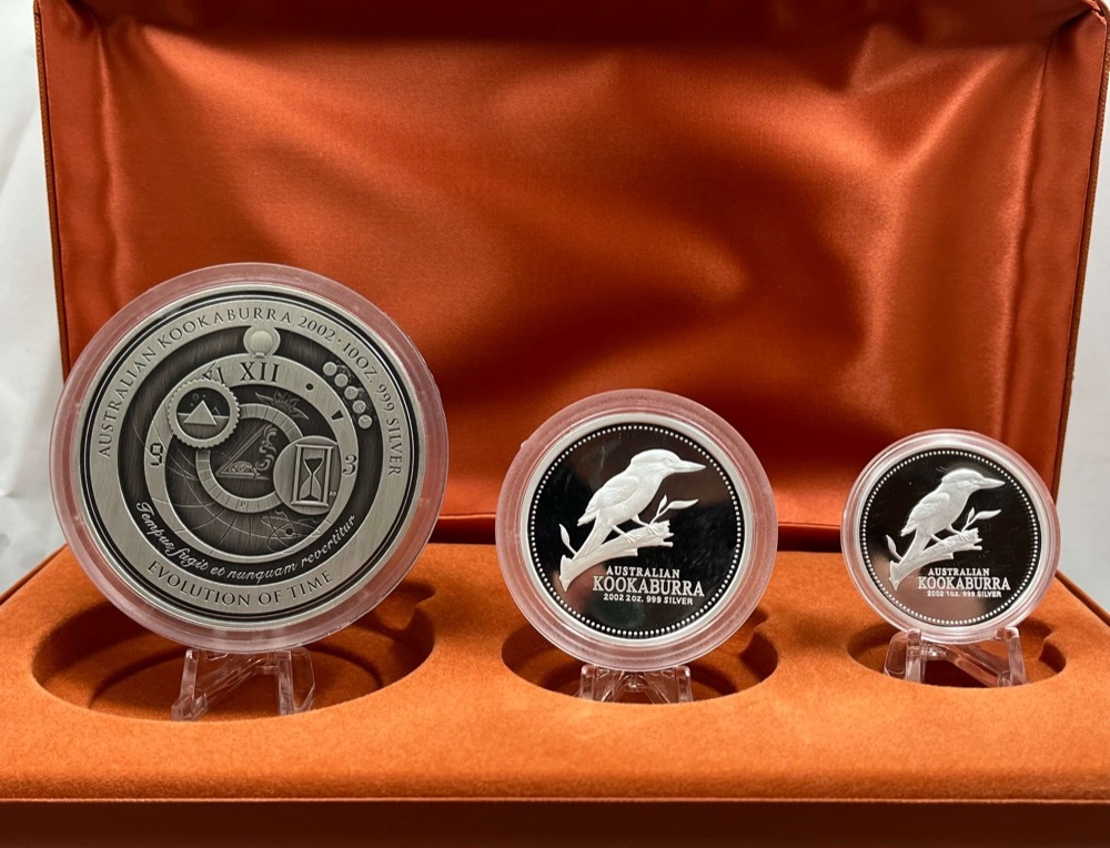 2002 Silver Proof Three Coin Kookaburra Set - Evolution of Time product image