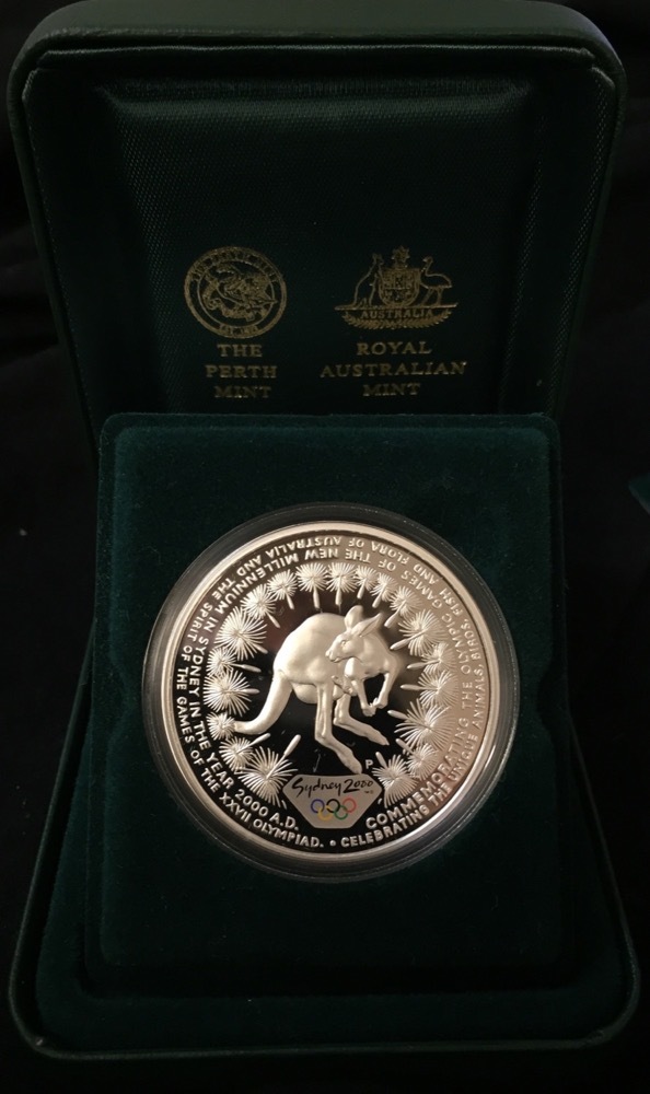 2000 Silver Olympic Proof Coin Kangaroo and Grasstrees product image