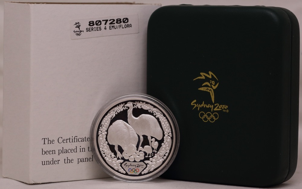 2000 Silver Olympic Proof Coin Emu and Wattle product image