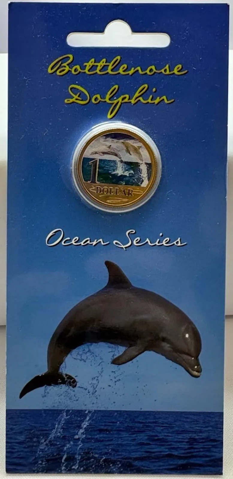 2006 Coloured 1 Dollar on Card - Ocean Series: Bottle Nosed Dolphin product image