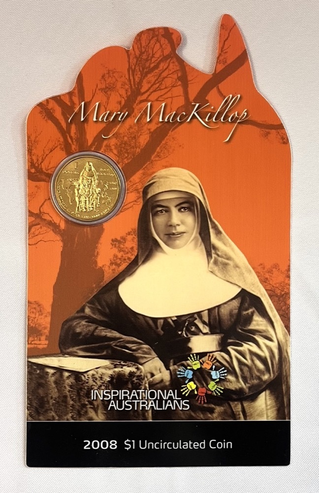 2008 One Dollar Carded Unc Coin Mary MacKillop product image