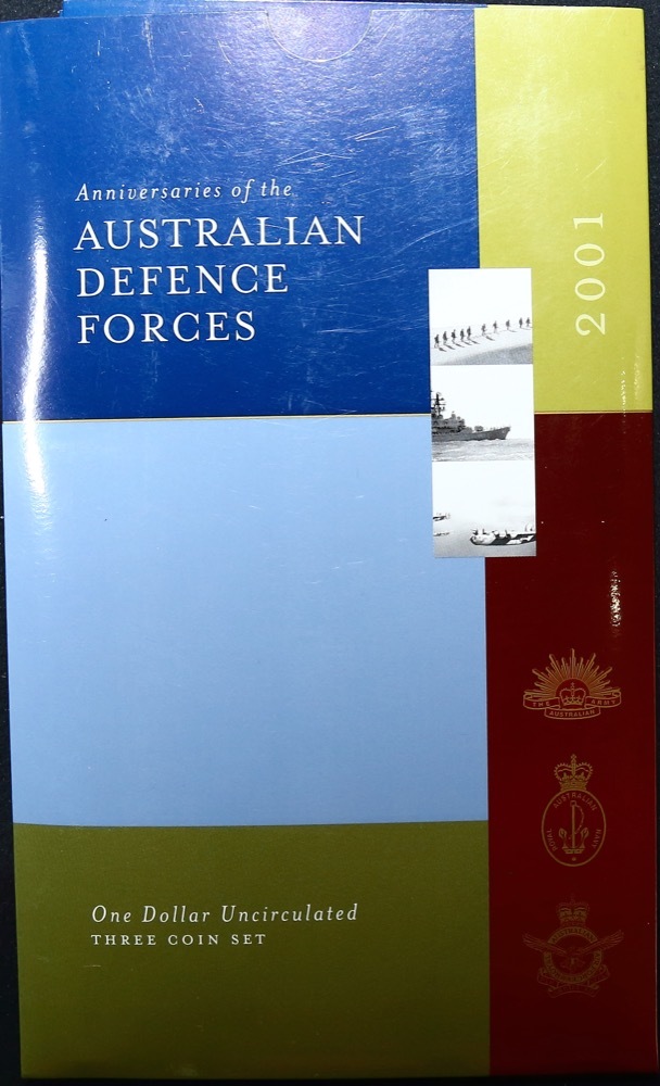 2001 $1 Uncirculated 3 Coin Folder Army Navy and Air Force product image