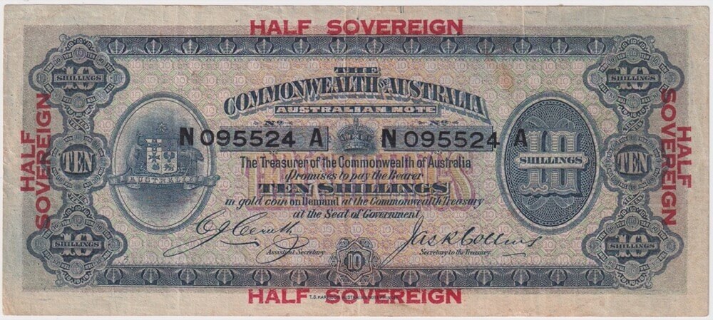 1918 Ten Shilling Cerutty/Collins R3b about VF product image