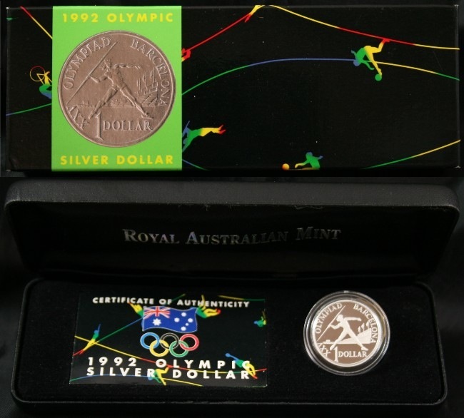 1992 One Dollar Silver Proof Coin Fair Barcelona product image