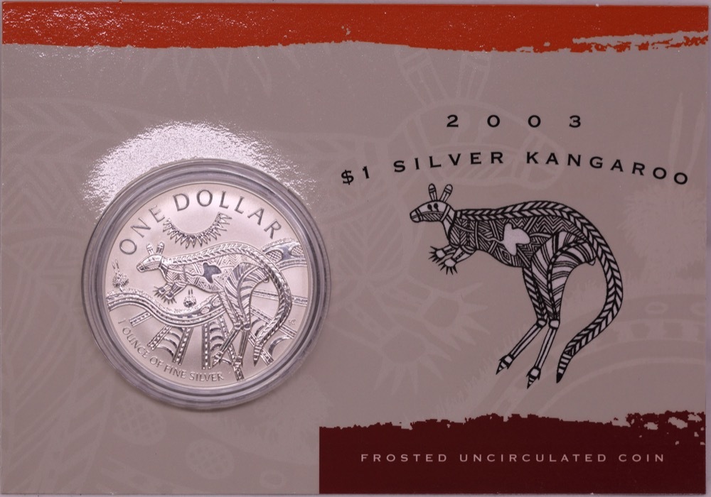 2003 One Dollar Silver Kangaroo Unc Coin Jirrah-Watty product image