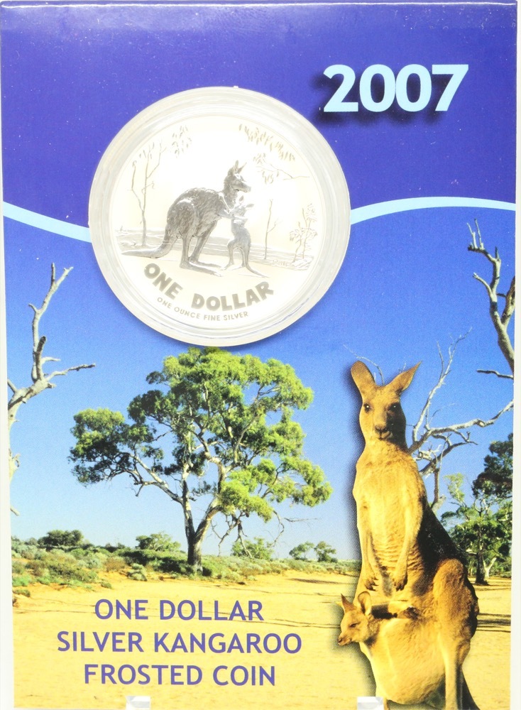 2007 One Dollar Silver Kangaroo Unc Coin Rolf Harris product image