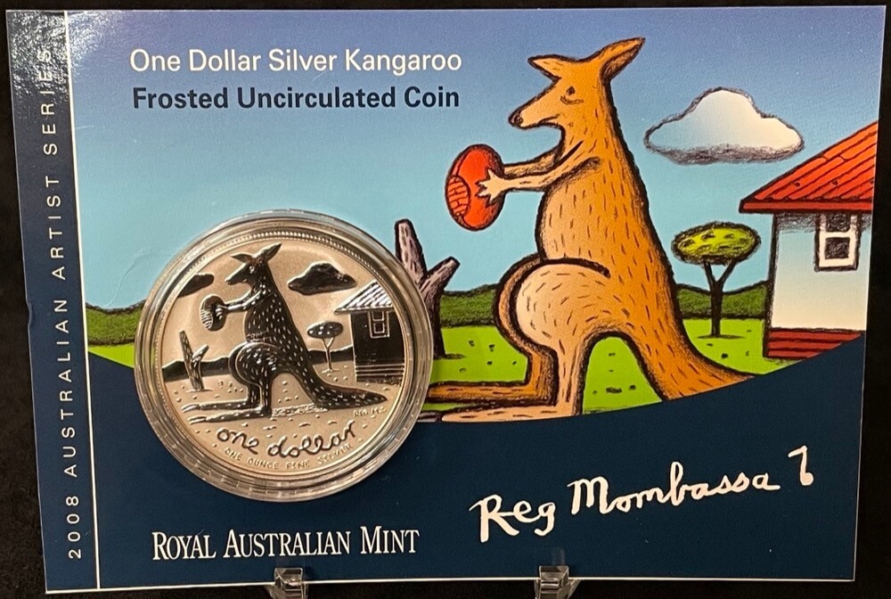2008 One Dollar Silver Kangaroo Unc Coin Reg Mombassa product image