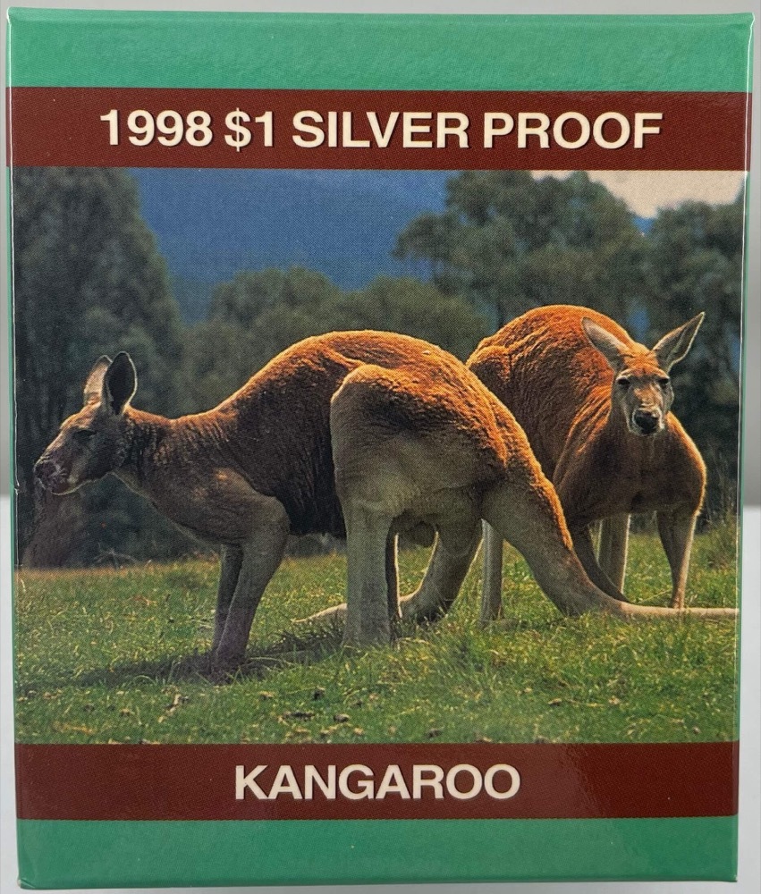 1998 One Dollar Silver Kangaroo Proof Coin Bouncing Joey product image