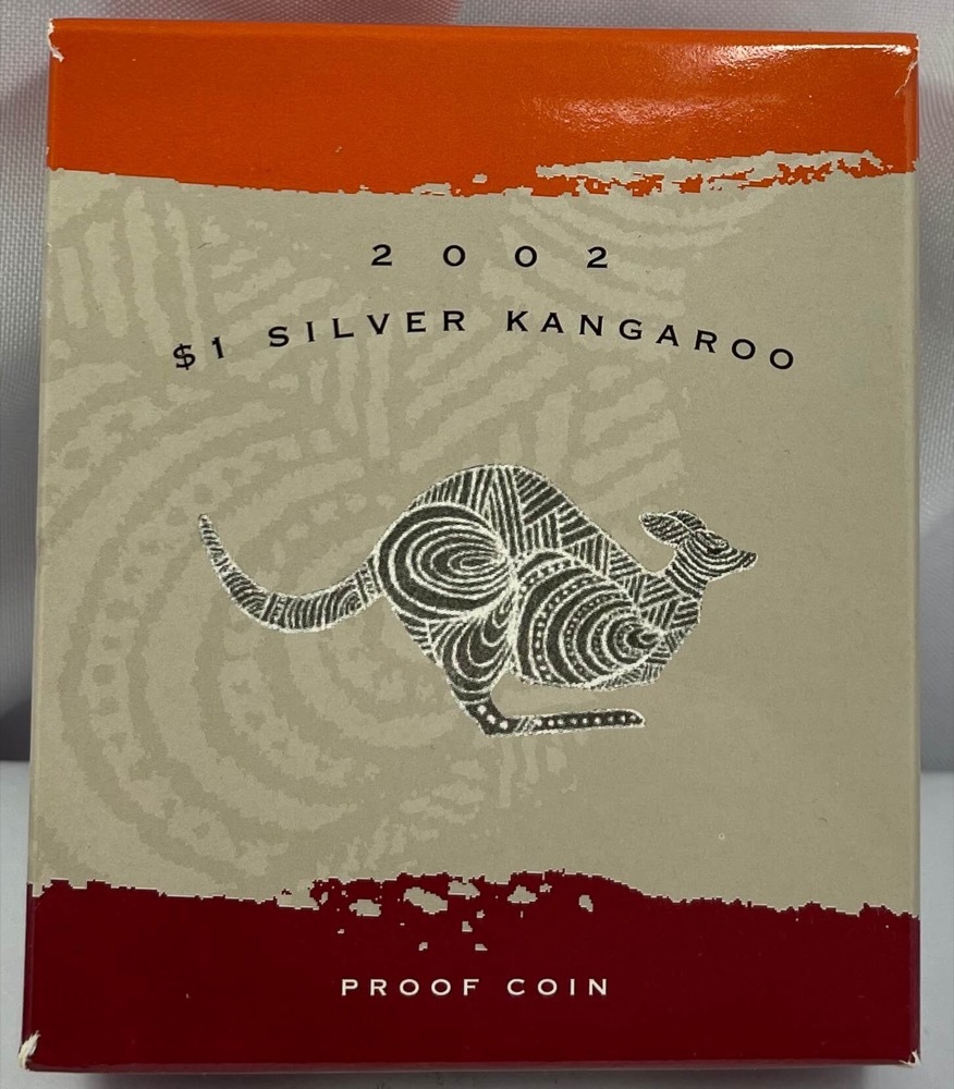 2002 One Dollar Silver Kangaroo Proof Aboriginal Design product image