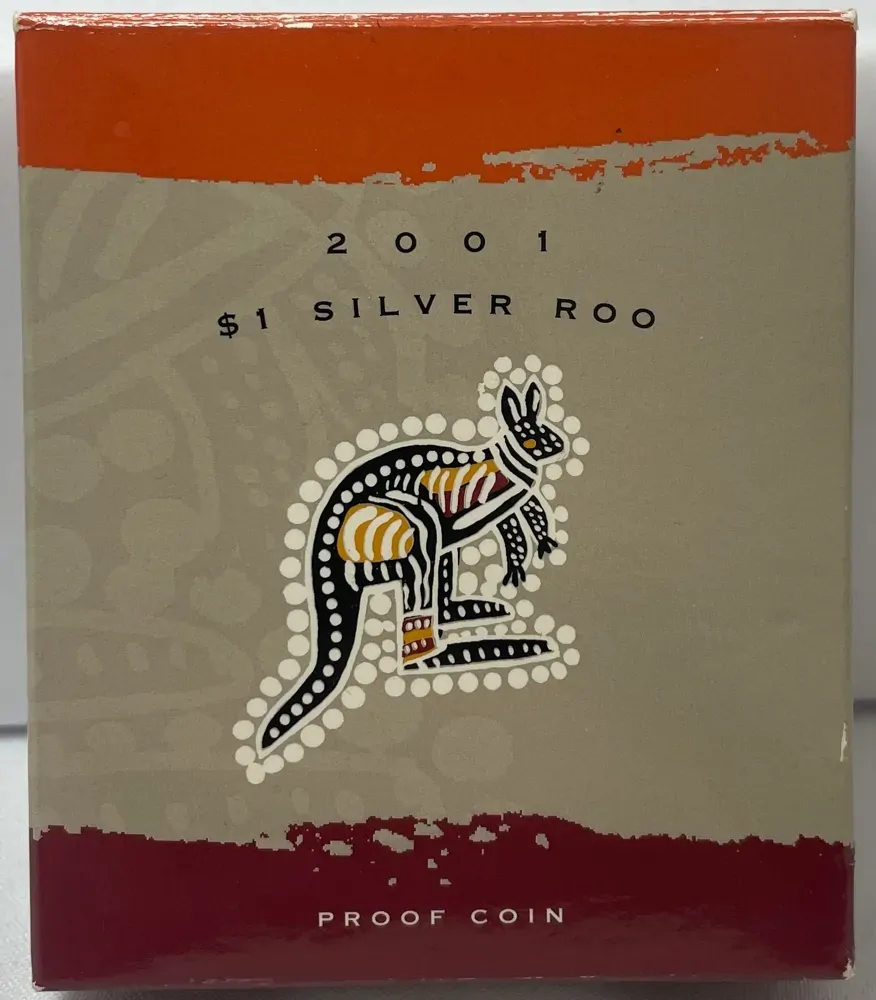 2002 Silver 1 Dollar Proof Coin Kangaroo Aboriginal Design product image