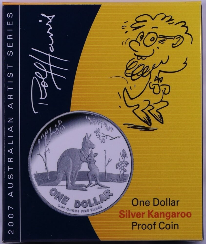 2007 $1 Silver Kangaroo Proof Coin Australian Artist Series Rolf Harris product image