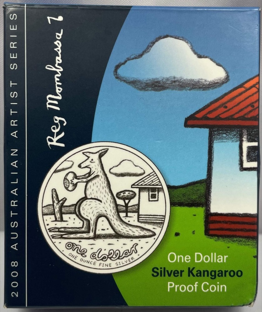 2008 One Dollar Silver Kangaroo Proof Reg Mombassa product image