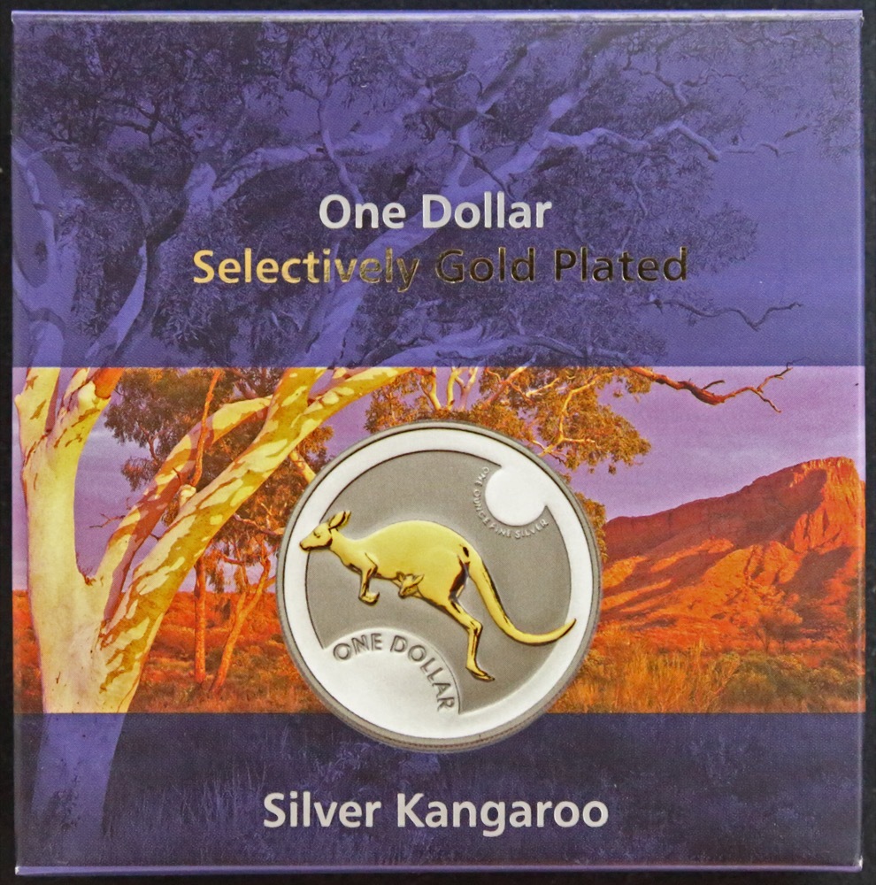 2006 1 Dollar Silver Kangaroo Selectively Gold Plated Spirit of Australia product image