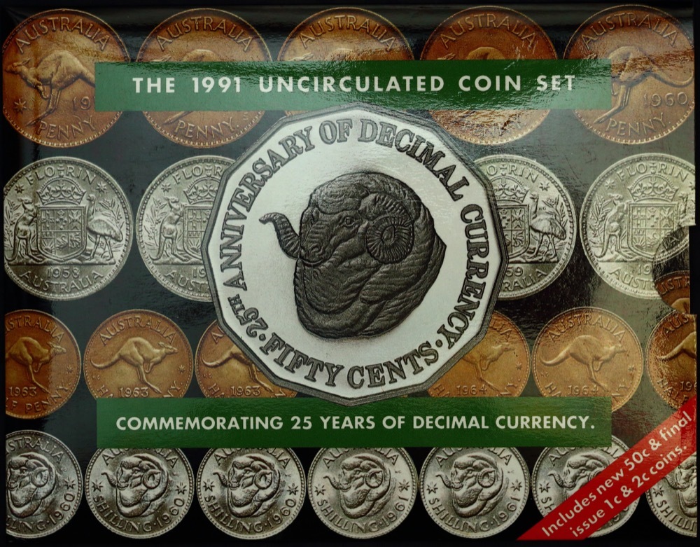 Australia 1991 Uncirculated Mint Coin Set 25th Anniversary of Decimal Currency product image