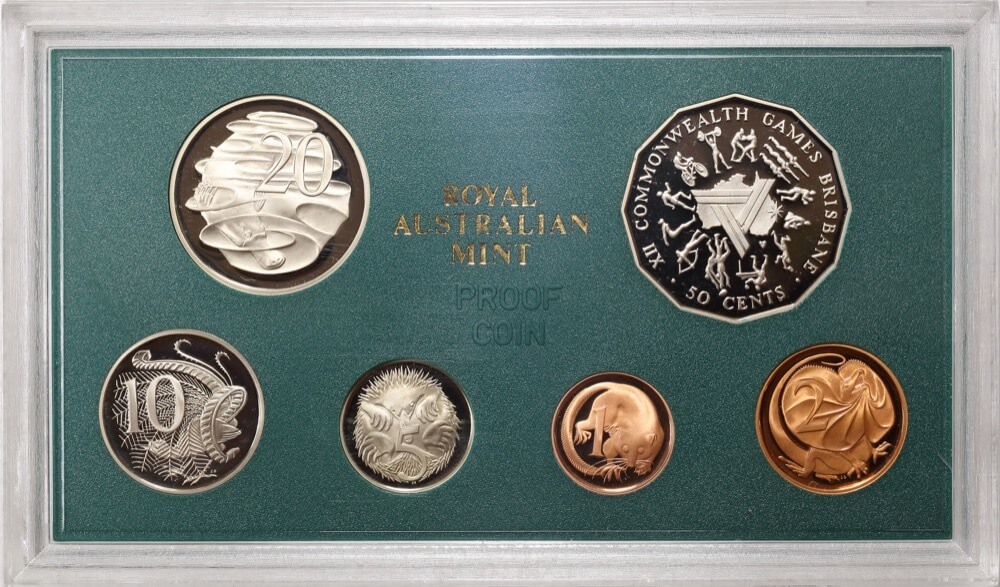 Australia 1982 Proof Coin Set Brisbane Commonwealth Games With Original Foams and Certificate product image