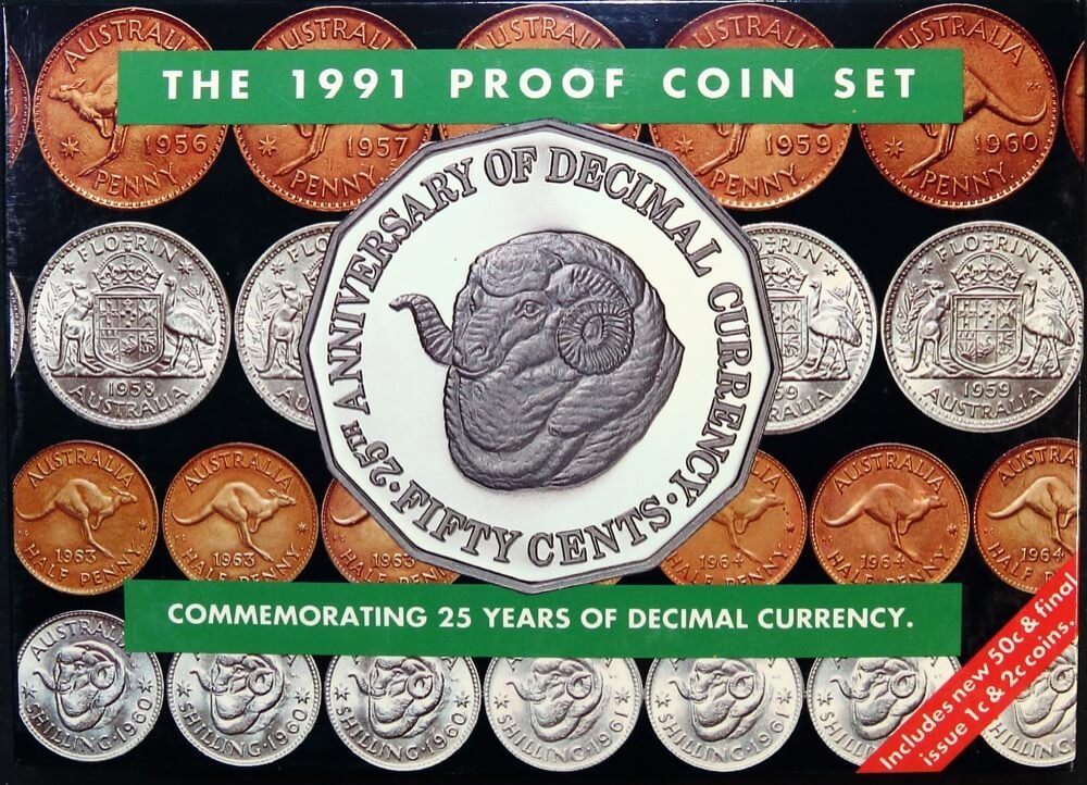 Australia 1991 Proof Coin Set 25th Anniversary Of Decimal Currency product image