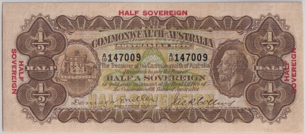 1923 Ten Shilling Miller/Collins R4 PCGS VF30 product image