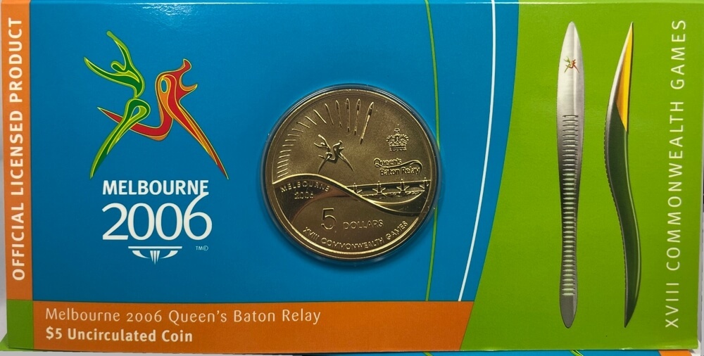 2006 $5 Uncirculated Coin in Mint Folder - Queens Baton Relay product image