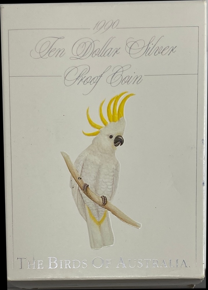1990 Silver 10 Dollar Proof Coin Bird Series - White Cockatoo product image