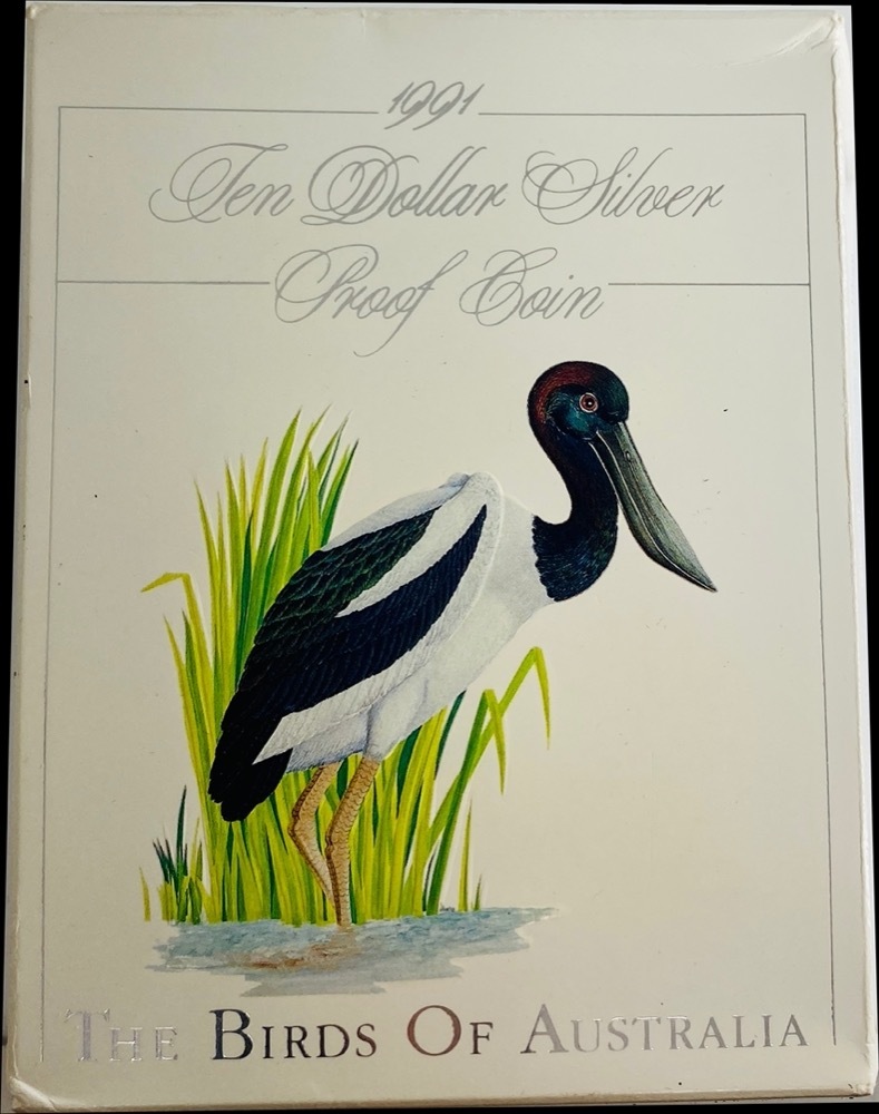 1991 Silver 10 Dollar Proof Coin Bird Series - Jabiru product image