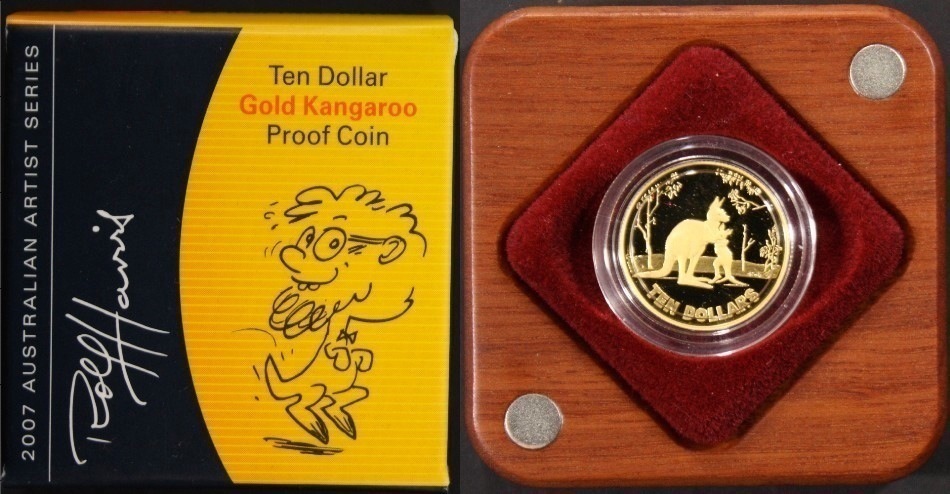 2007 Ten Dollar Gold Proof Coin Kangaroo Rolf Harris product image