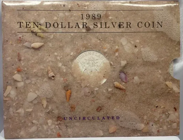1989 10 Dollar Uncirculated Coin State Series Queensland product image