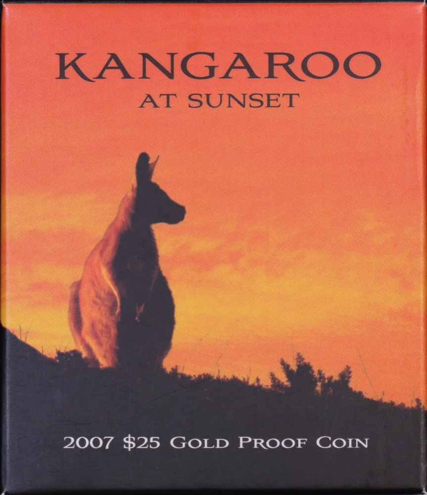 2007 $25 Gold Proof Coin Kangaroo at Sunset product image