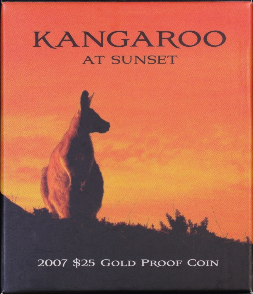 2007 Twenty Five Dollar Gold Proof Coin Kangaroo at Sunset product image