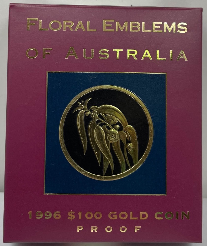 1996 Gold 100 Dollar Proof Coin - Floral Emblems Blue Gum product image
