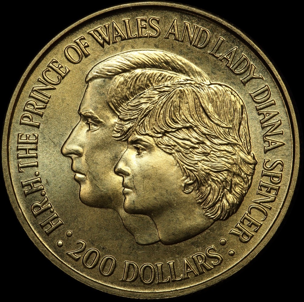 1981 Two Hundred Dollar Gold Unc Coin Charles And Diana product image