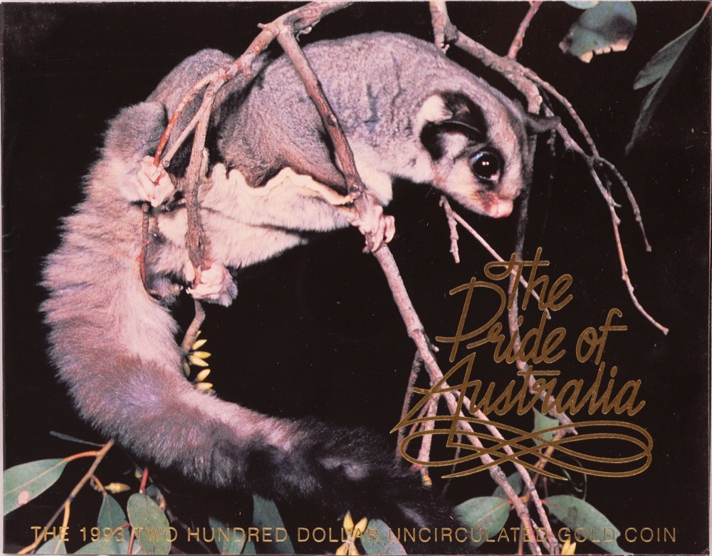 1993 Two Hundred Dollar Gold Unc Coin Squirrel Glider product image