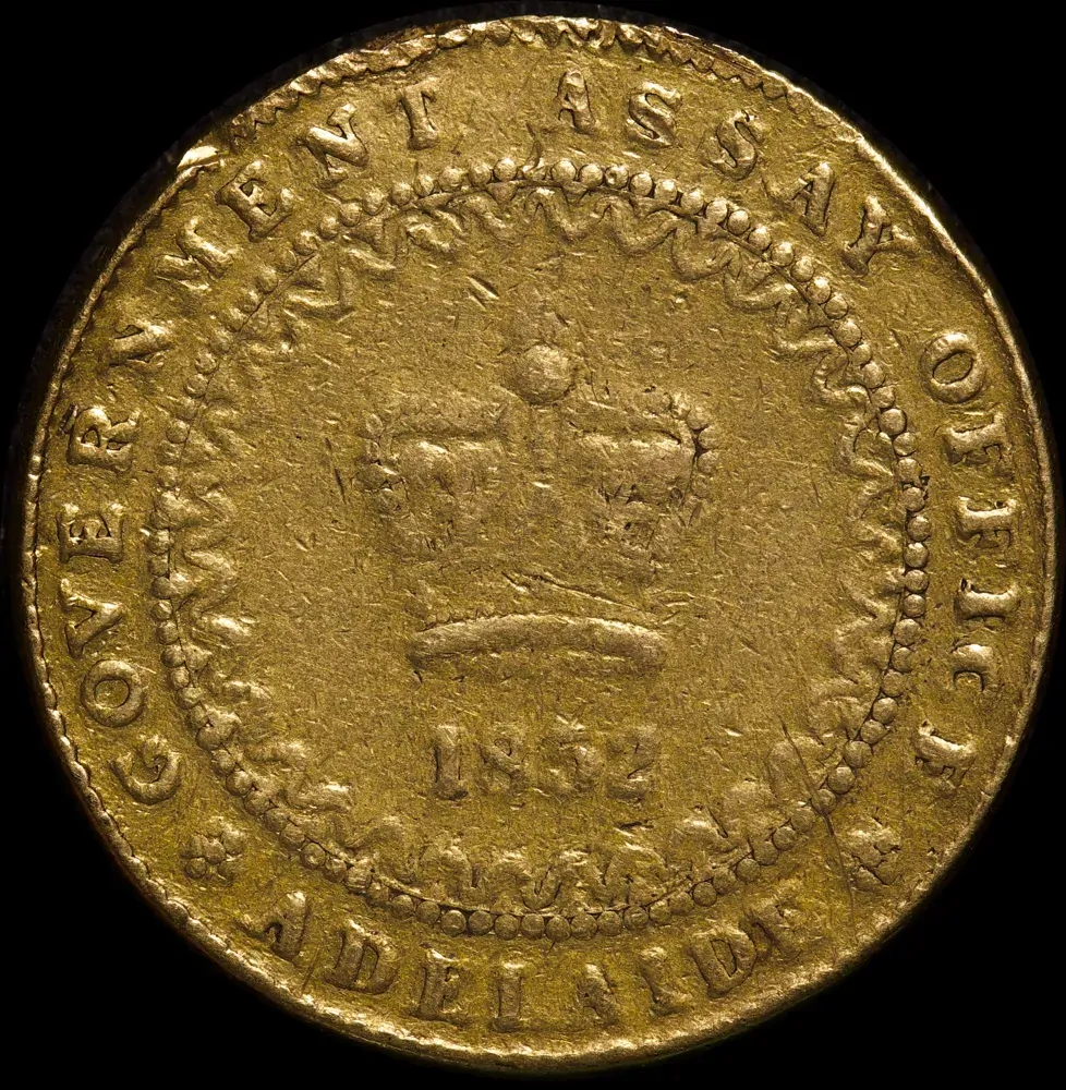 1852 Gold Type 1b Adelaide Pound Very Good product image