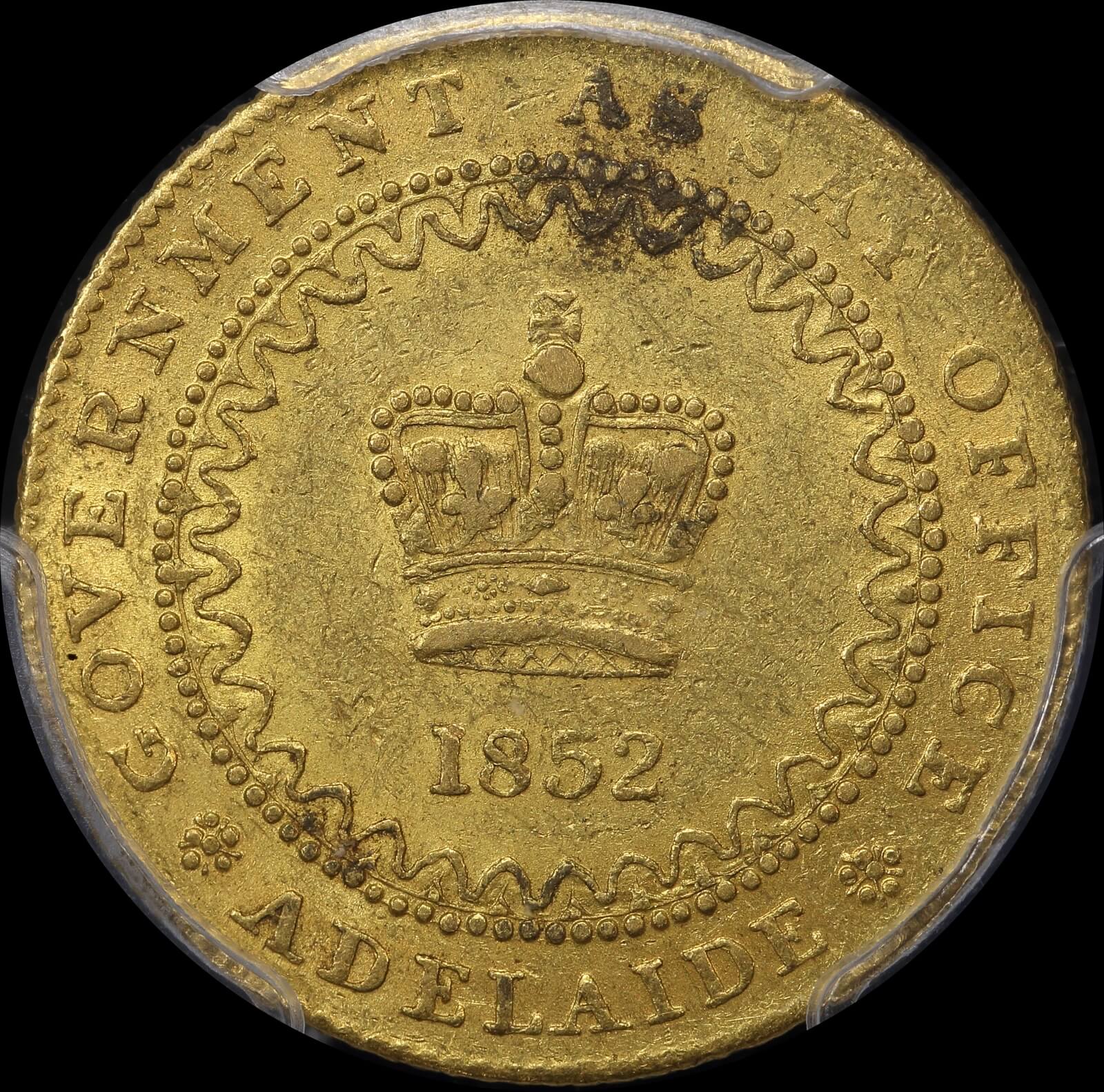 1852 Type II Gold Adelaide Pound PCGS AU55 product image