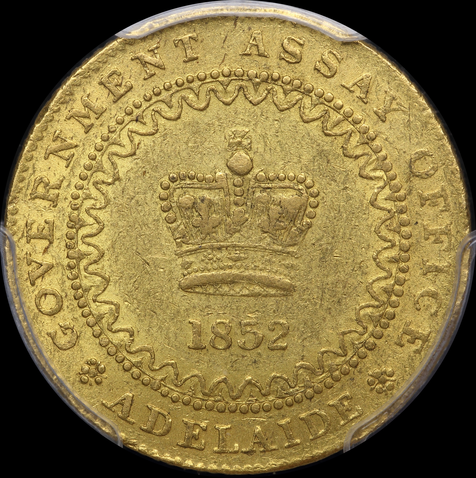1852 Type II Gold Adelaide Pound PCGS AU58 product image