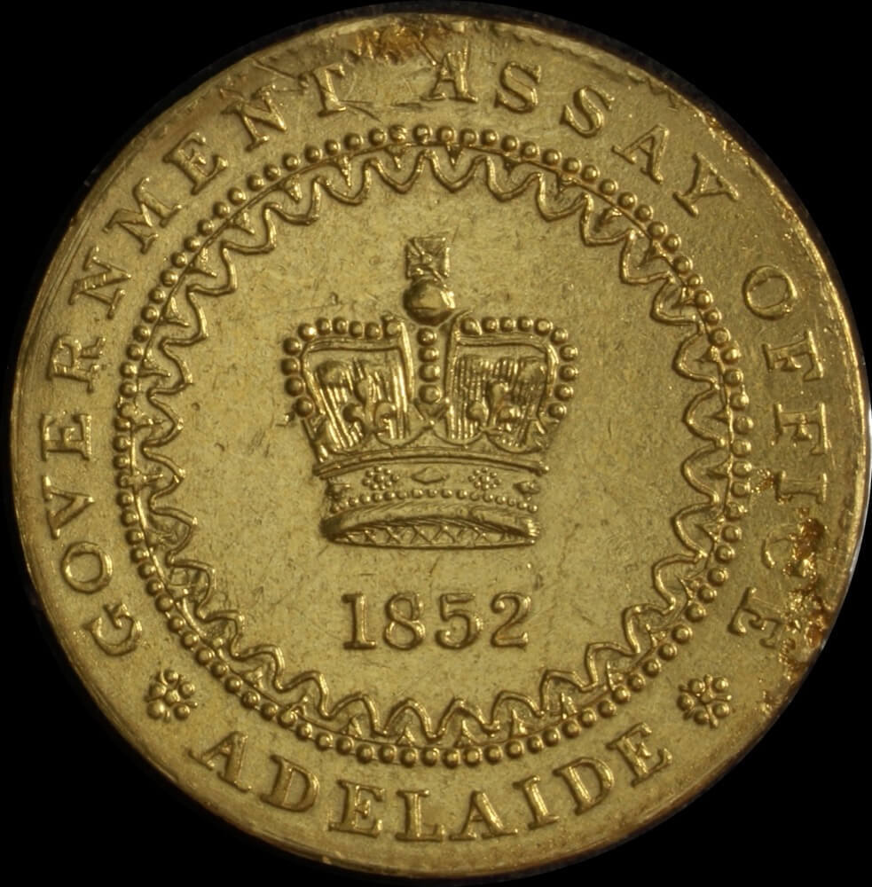 1852 Type II Gold Adelaide Pound good VF ex mount product image