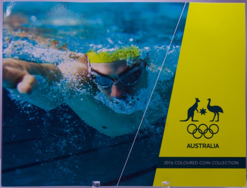 2016 Coloured 2 Dollar 5 Coin Set Australian Olympic Team - Swimming Cover product image