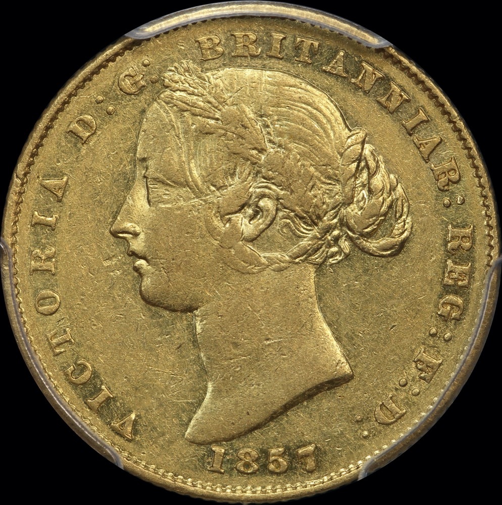 1857 Sydney Mint Type II Sovereign PCGS AU53 product image