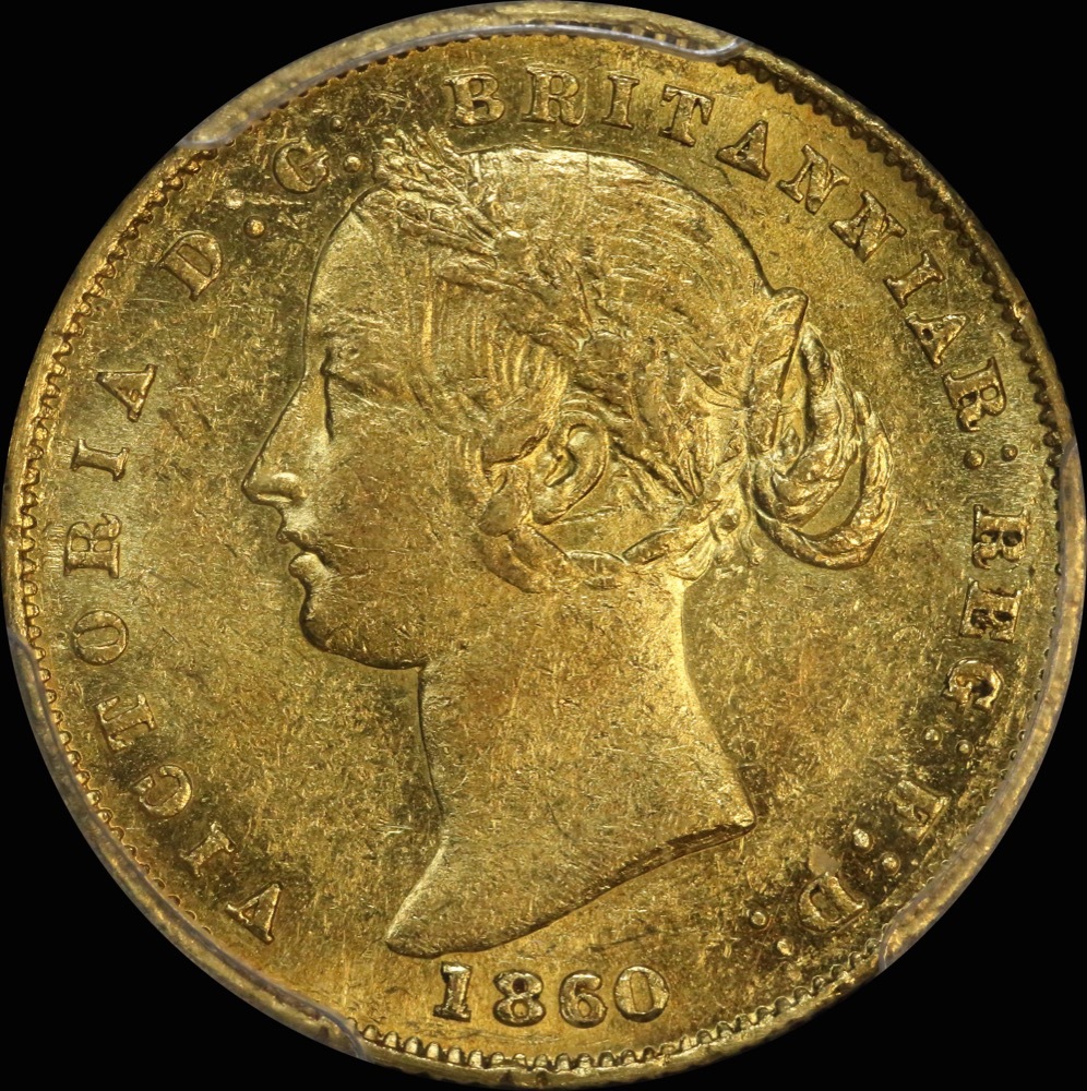 1860 Sydney Mint Type II Sovereign PCGS AU58 product image