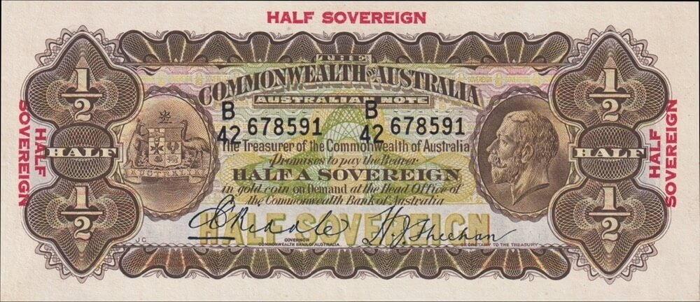 1933 Ten Shilling Riddle/Sheehan R8b good EF product image