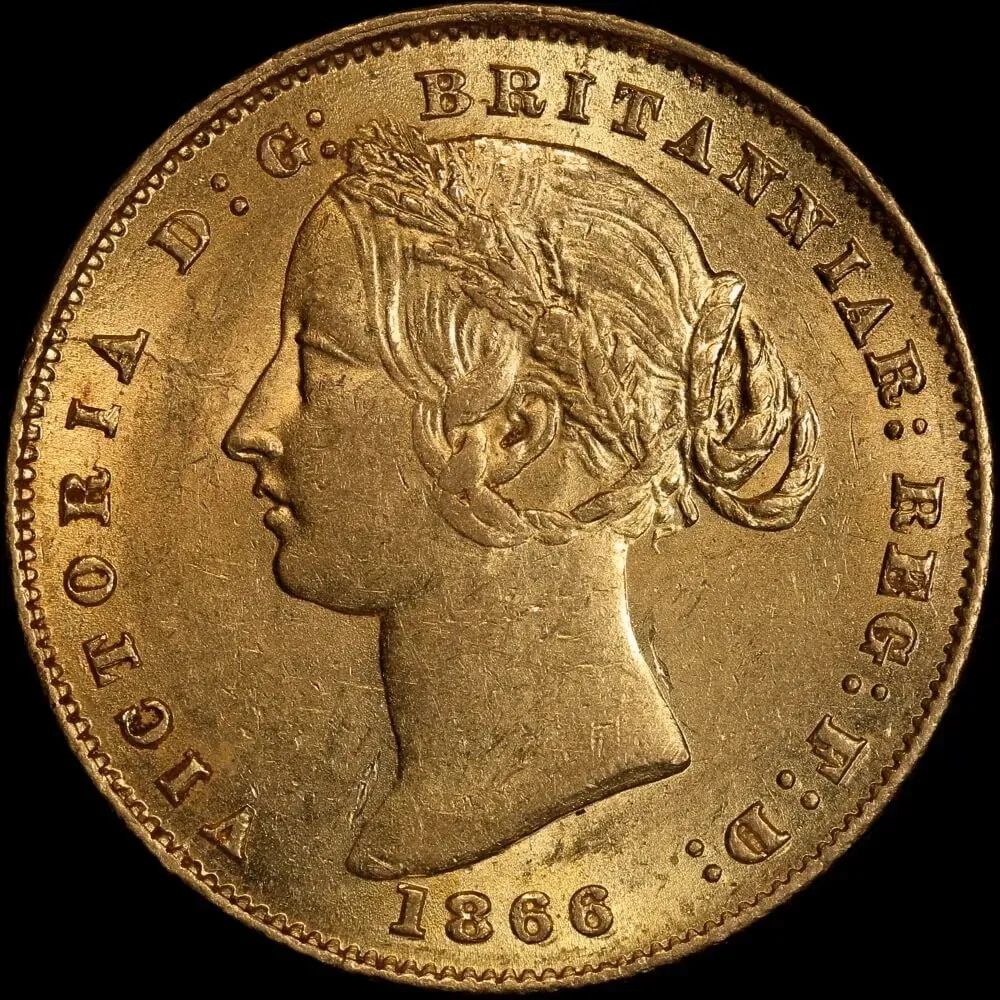 1866 Sydney Mint Type II Sovereign good EF product image