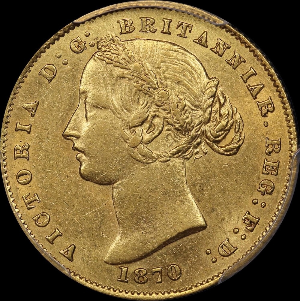 1870 Sydney Mint Type II Sovereign PCGS AU58 product image