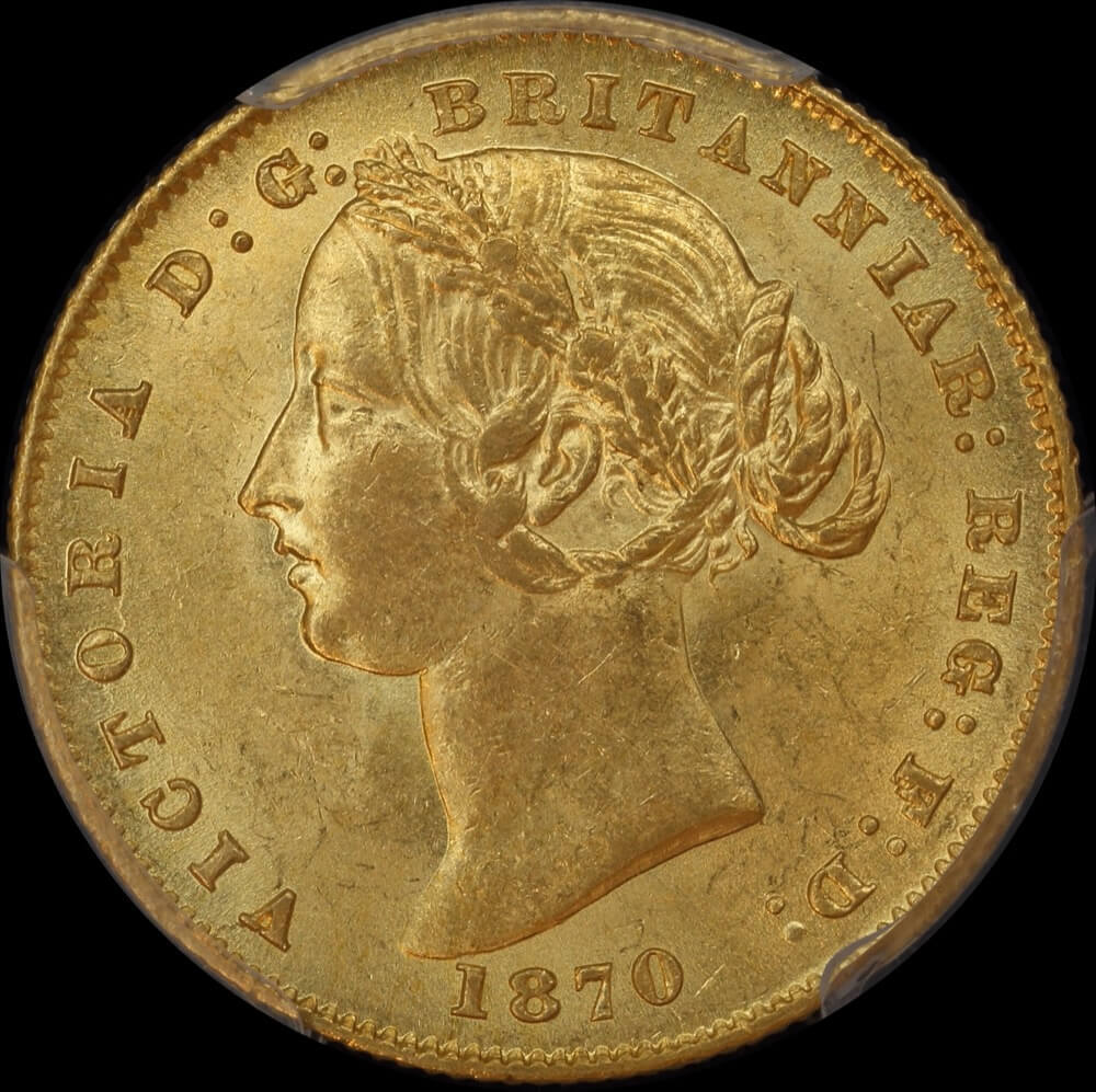 1870 Sydney Mint Type II Sovereign Unc (PCGS MS61) product image