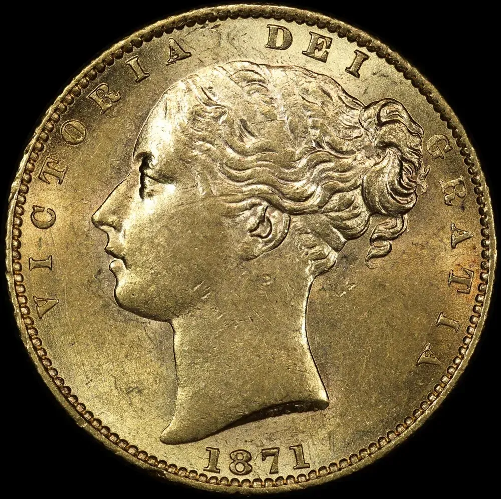 1871 Sydney Shield Sovereign WW Raised good EF product image