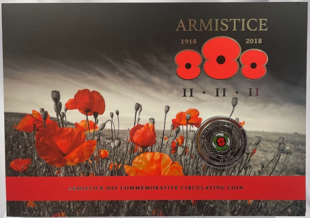 New Zealand 2018 50 Cent Uncirculated Coin in Card - Armistice product image