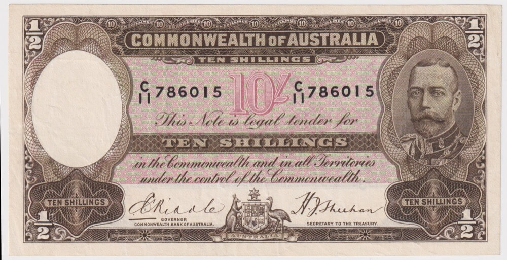 1933 Ten Shilling Riddle/Sheehan R9 Very Fine product image