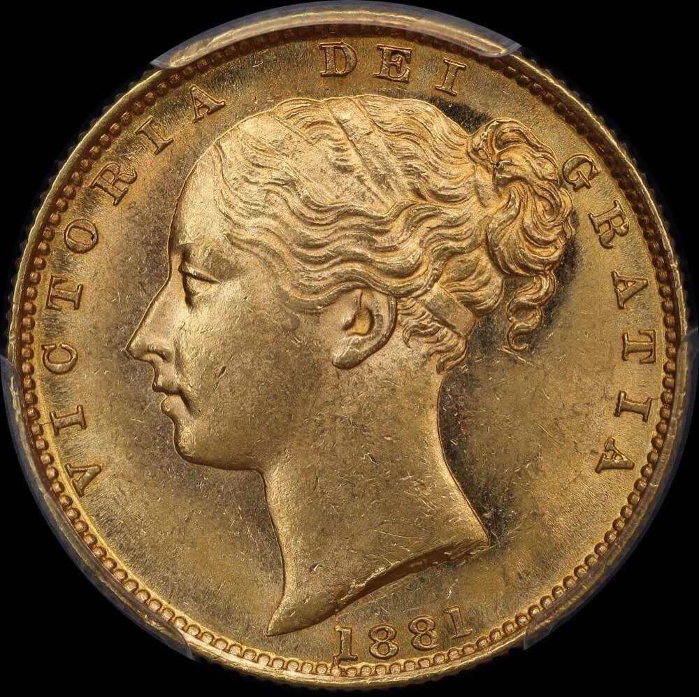1881 Sydney Shield Sovereign Choice Unc (PCGS MS63) product image