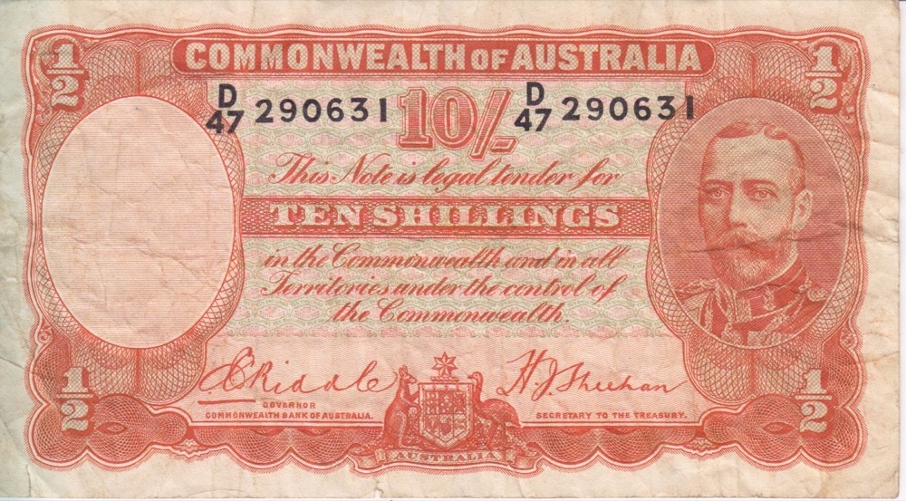 1936 Ten Shilling Riddle/Sheehan R11 Very Good product image