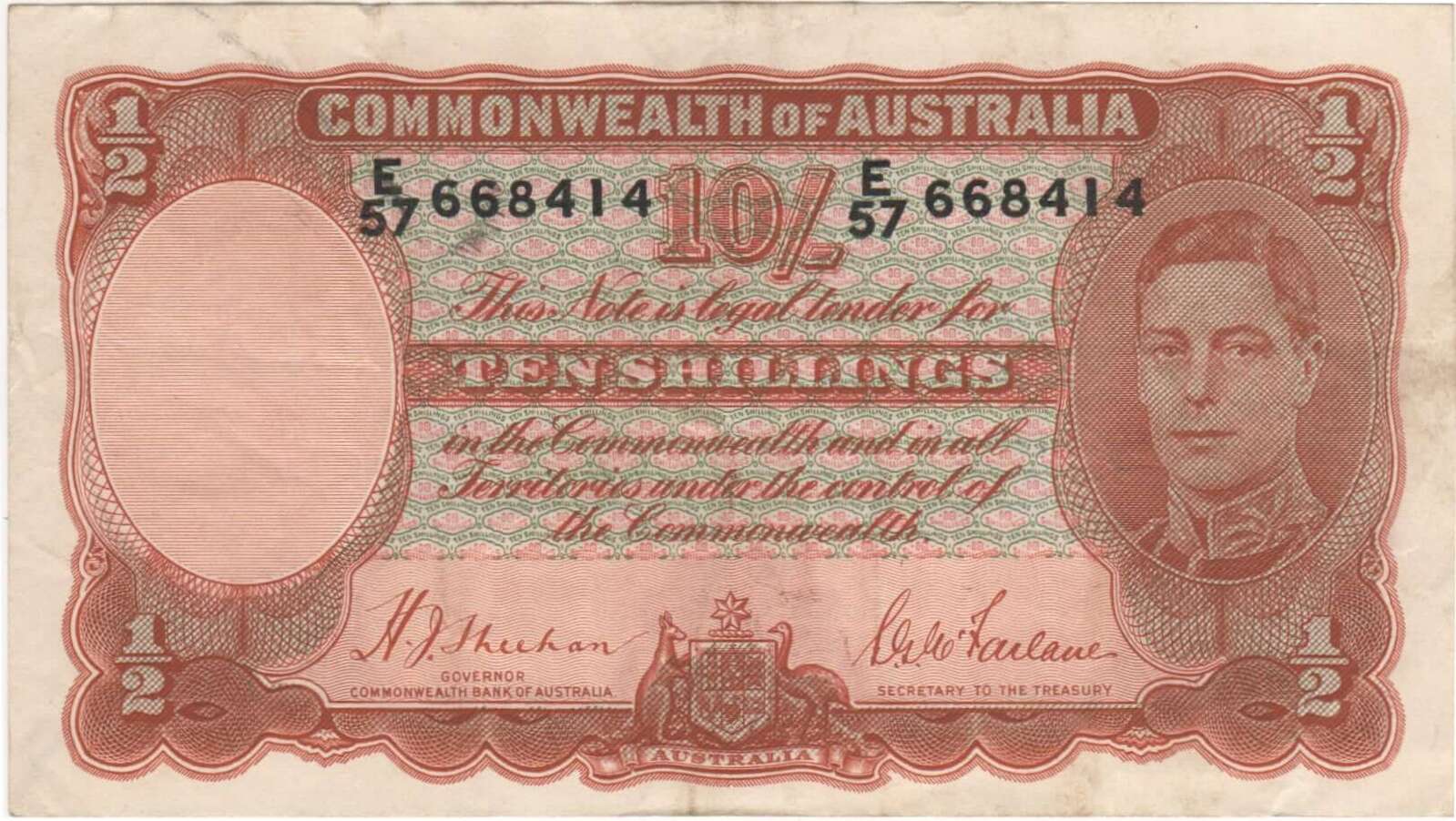 1939 Ten Shilling Sheehan/McFarlane R12 about EF product image