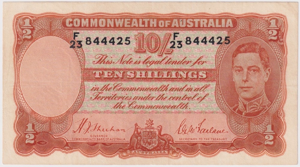 1939 Ten Shilling Sheehan/McFarlane R12 about VF product image